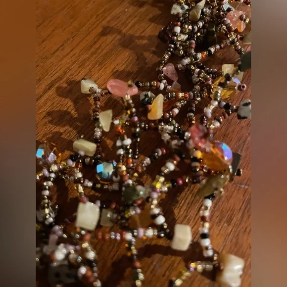 3 for $30 Vintage Multi Strands Magnetic Clasp Seed Bead Gem Crystal Necklace - Picture 8 of 8